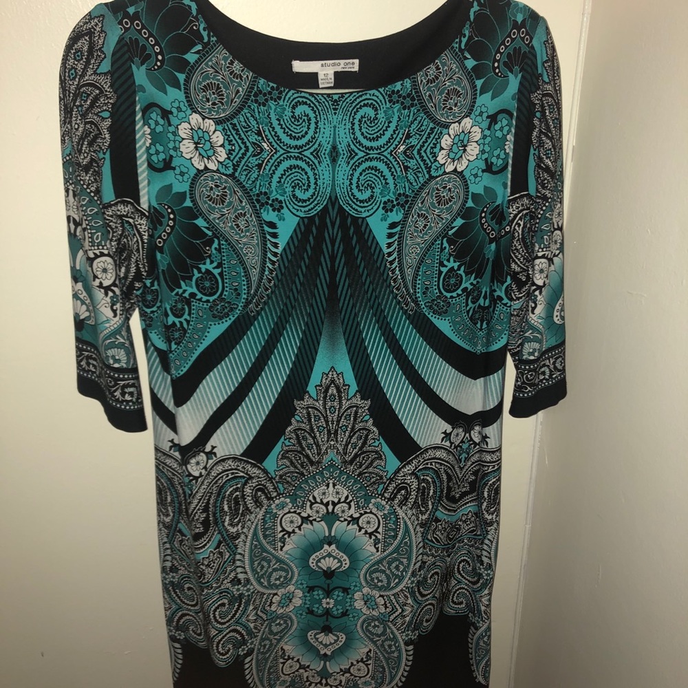 Blue print dress